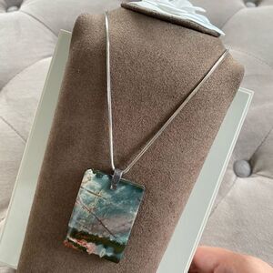 Sterling silver Italian designer pendent necklace